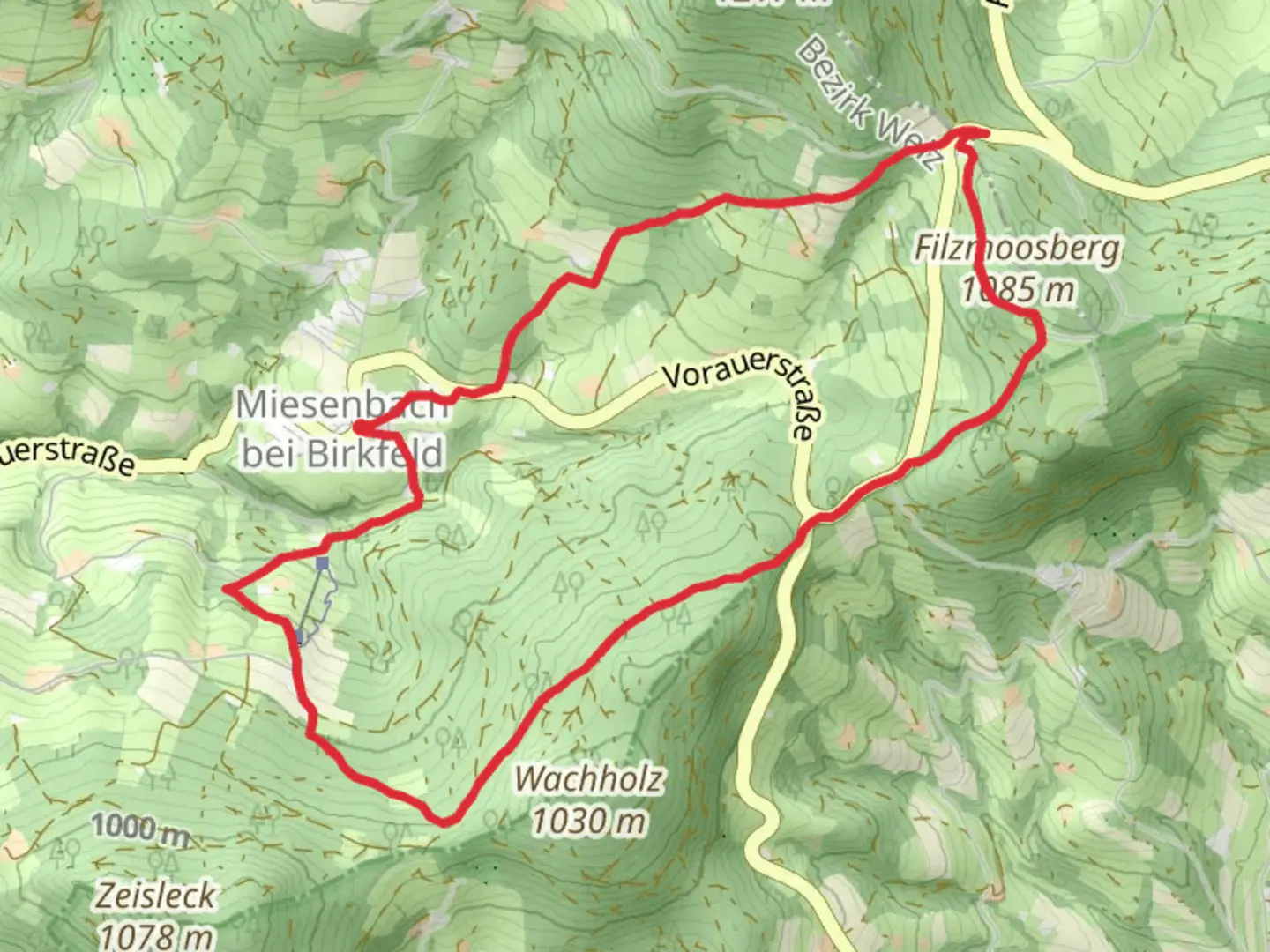 An image depicting the trail Miesenbach - Schloffereck Loop and its surrounding area.