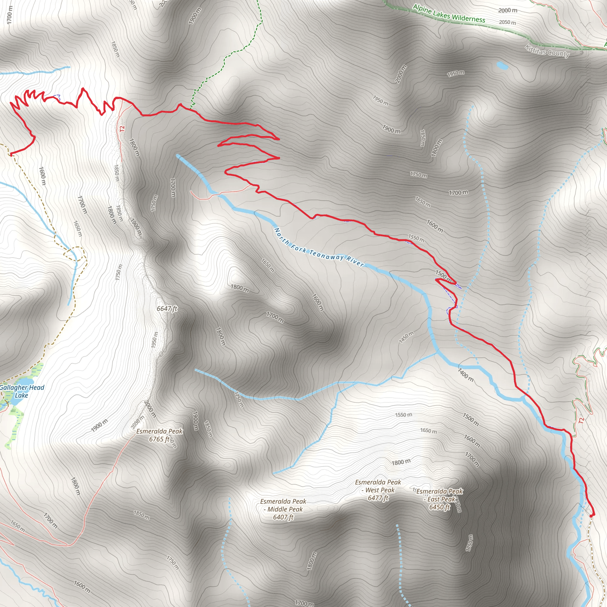 Esmerelda Basin Trail mobile static map