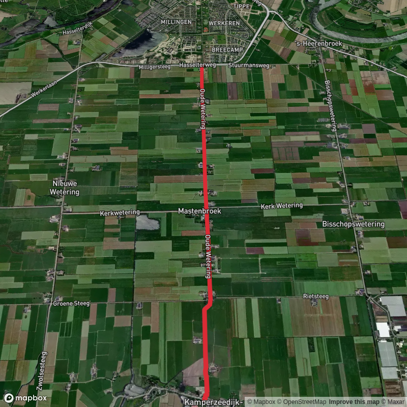 Kamperzeedijk Oost to Boxemtunnel via Oude Watering