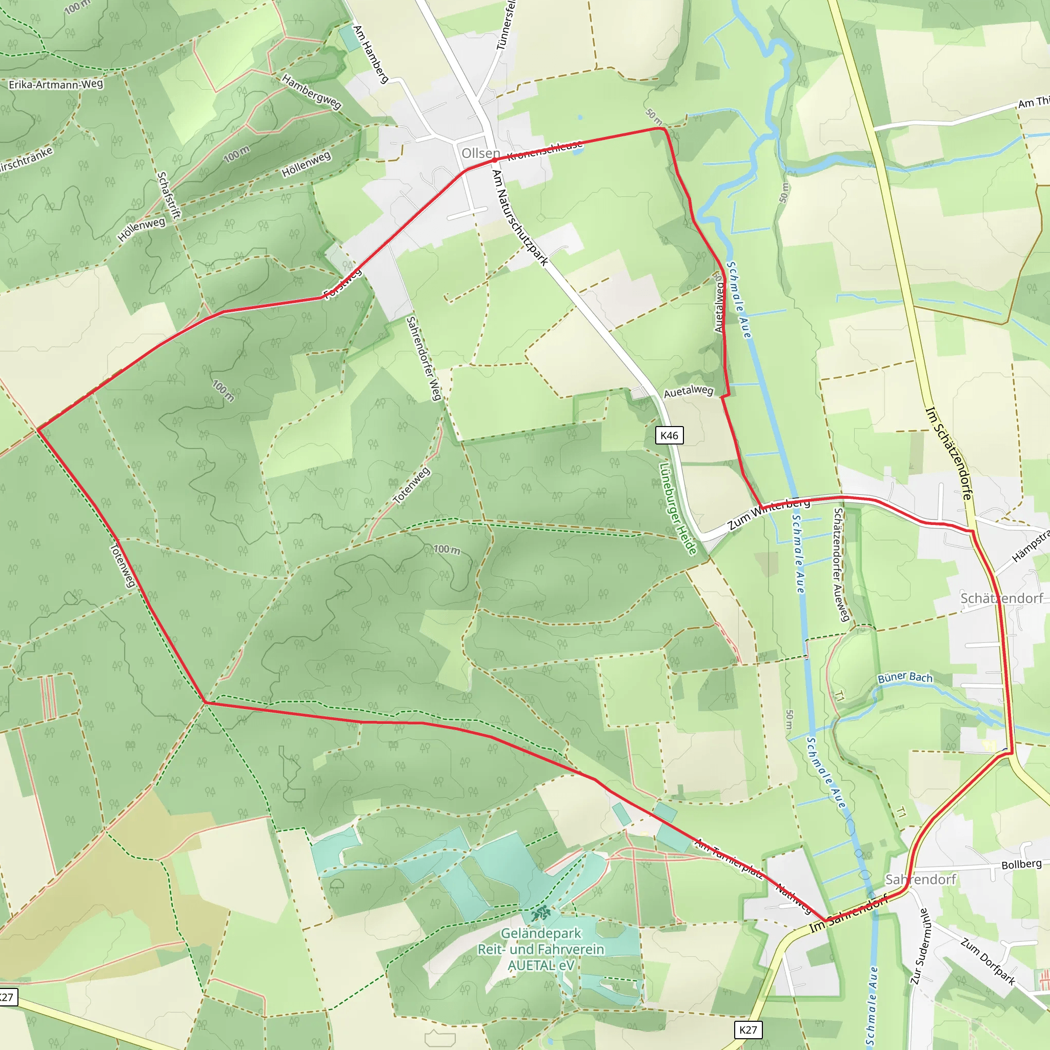 Ollsen and Sahrendorf Loop mobile static map