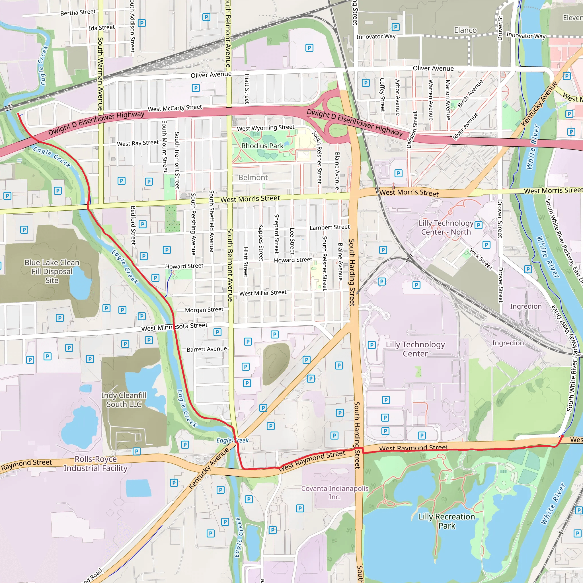 Eagle Creek Trail - Lilly Recreation Park mobile static map