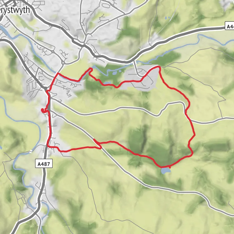 Hike from Aberystwyth Community mobile static map