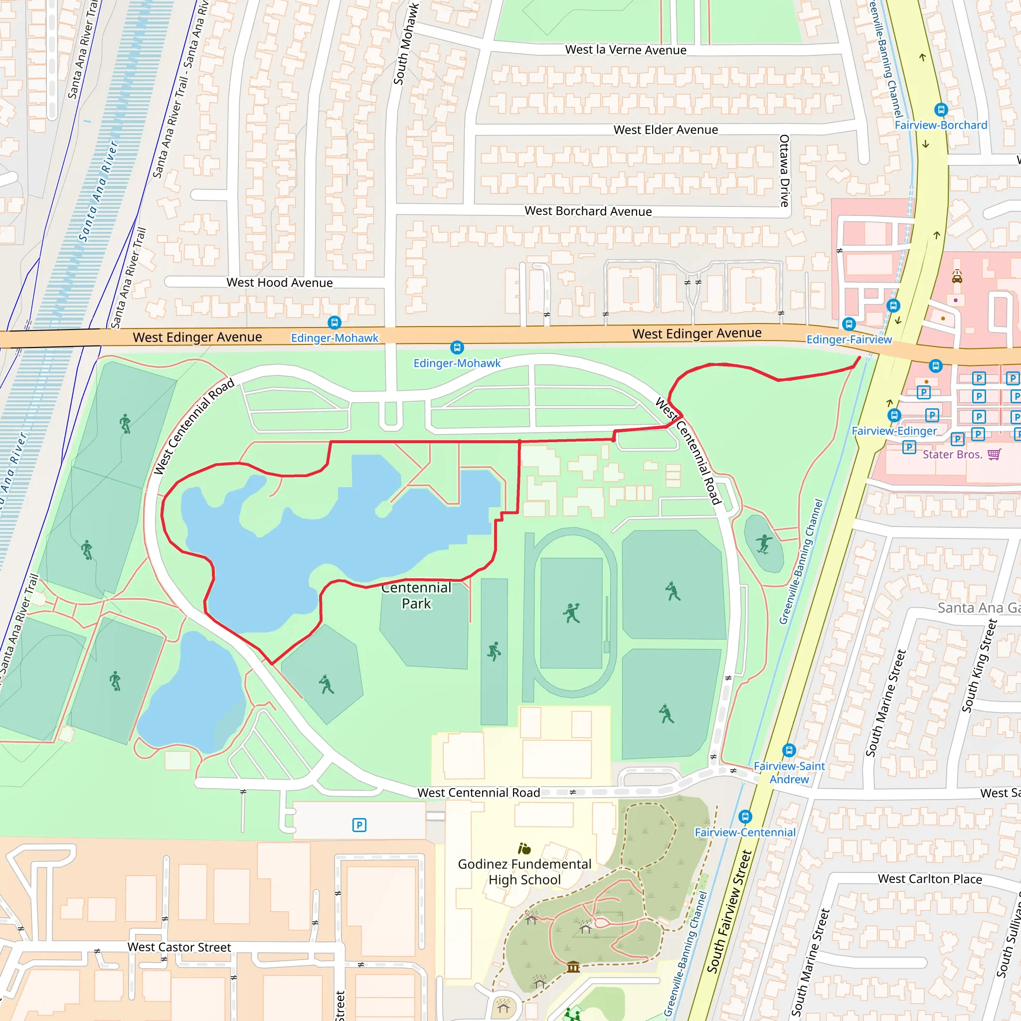 Centennial Park Loop mobile static map