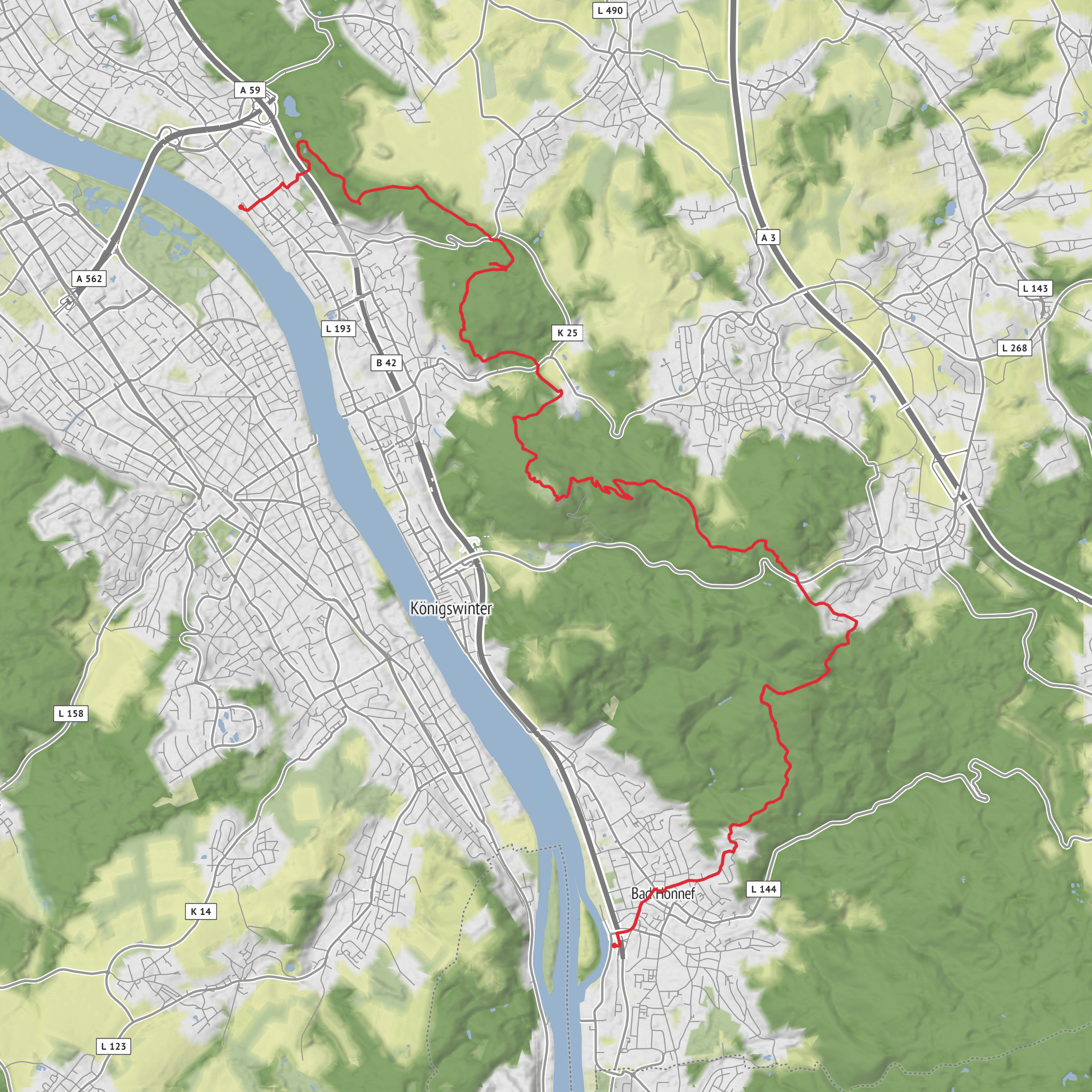 Bonn - Hennef mobile static map
