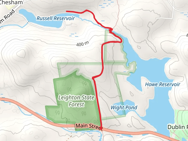 Russell Reservoir via Monadnock Sunapee Greenway Trail