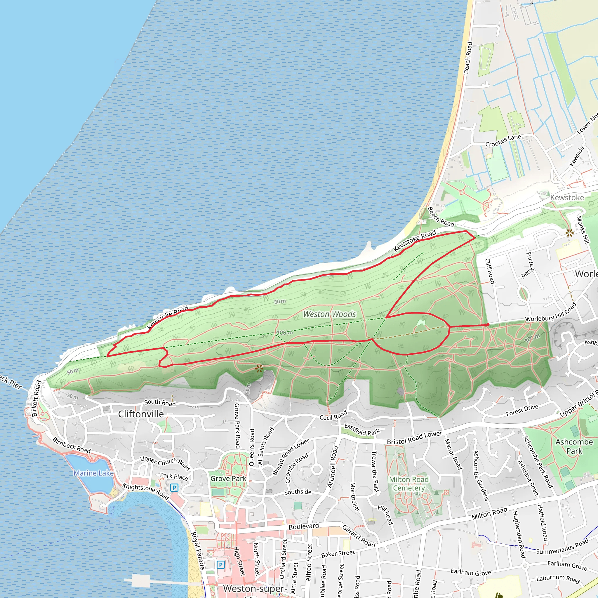 Weston Woods Loop mobile static map