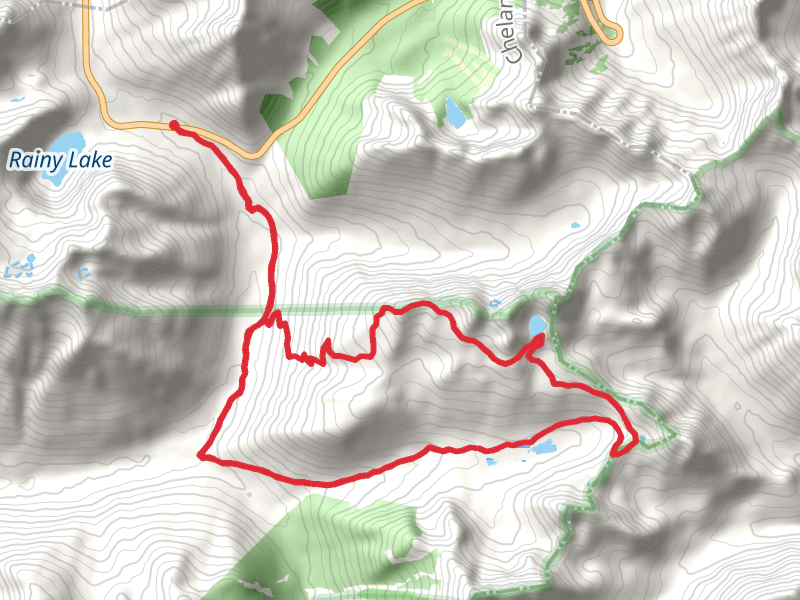 Twiss Pass, Stiletto Lake and Stiletto Peak Trail via PCT mobile static map