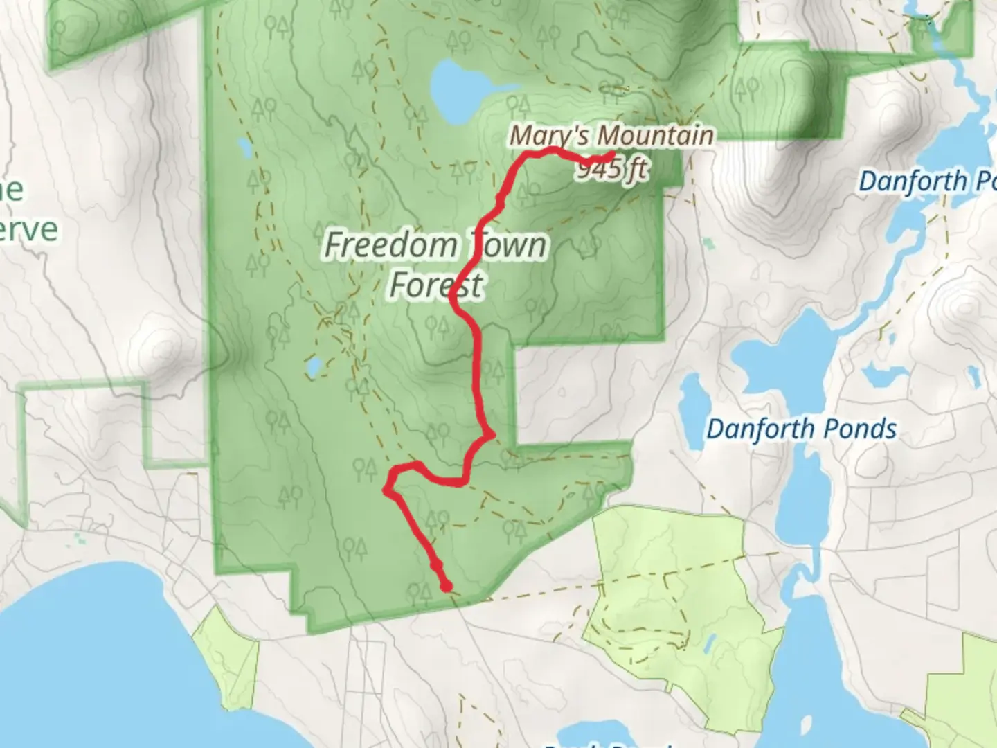 An image depicting the trail Mary's Mountain and its surrounding area.