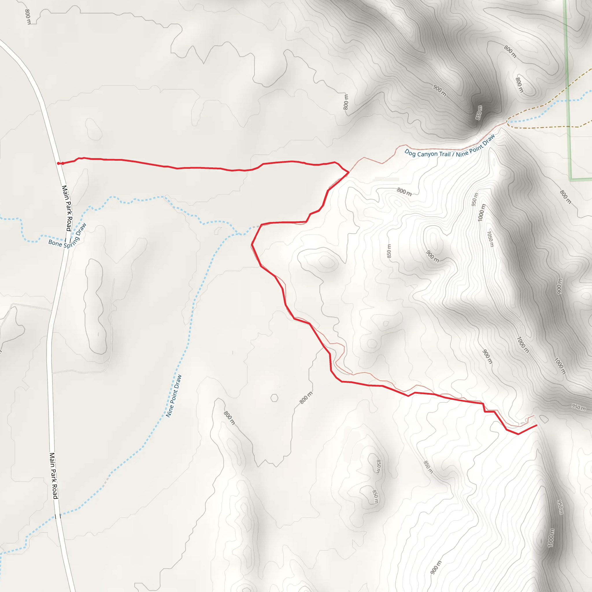 Dog Canyon Trail - Devil's Den mobile static map