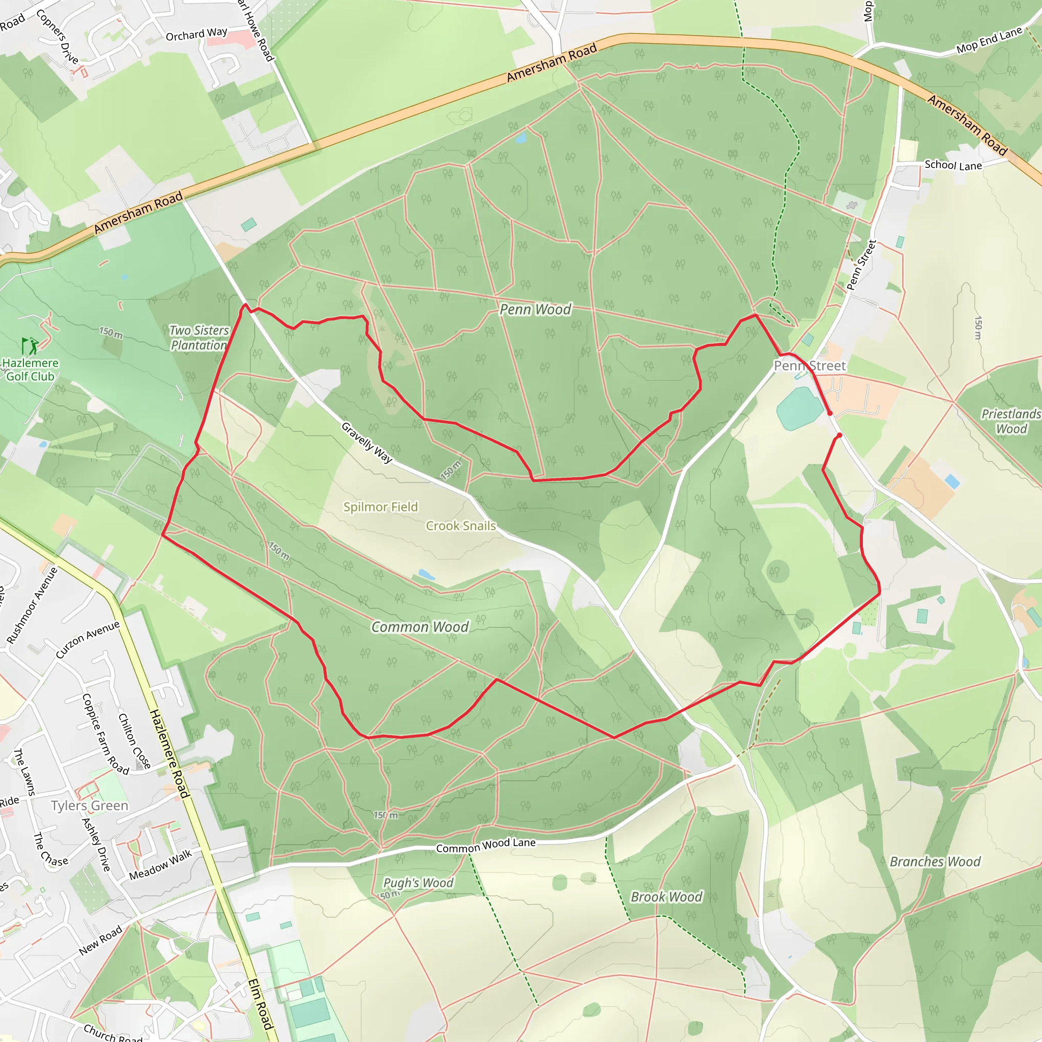 Common Wood, Charcol Grove and Gravelly Way Plantation mobile static map