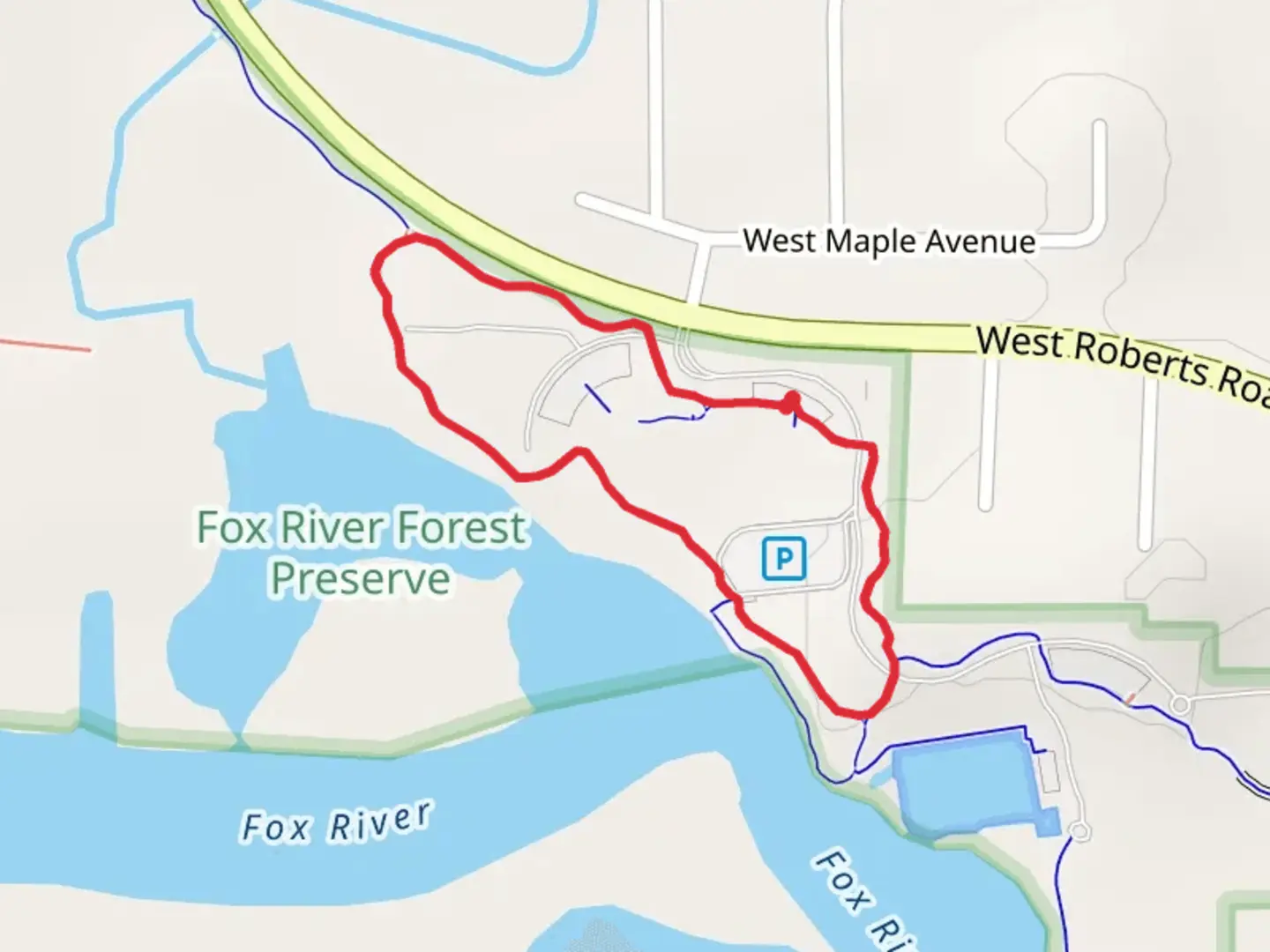 An image depicting the trail Fox River Preserve Loop and its surrounding area.