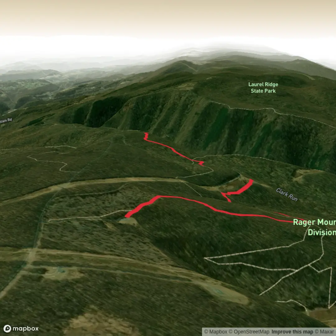 An image depicting the trail Snowmobile Trail in Rager Mountain Division and its surrounding area.