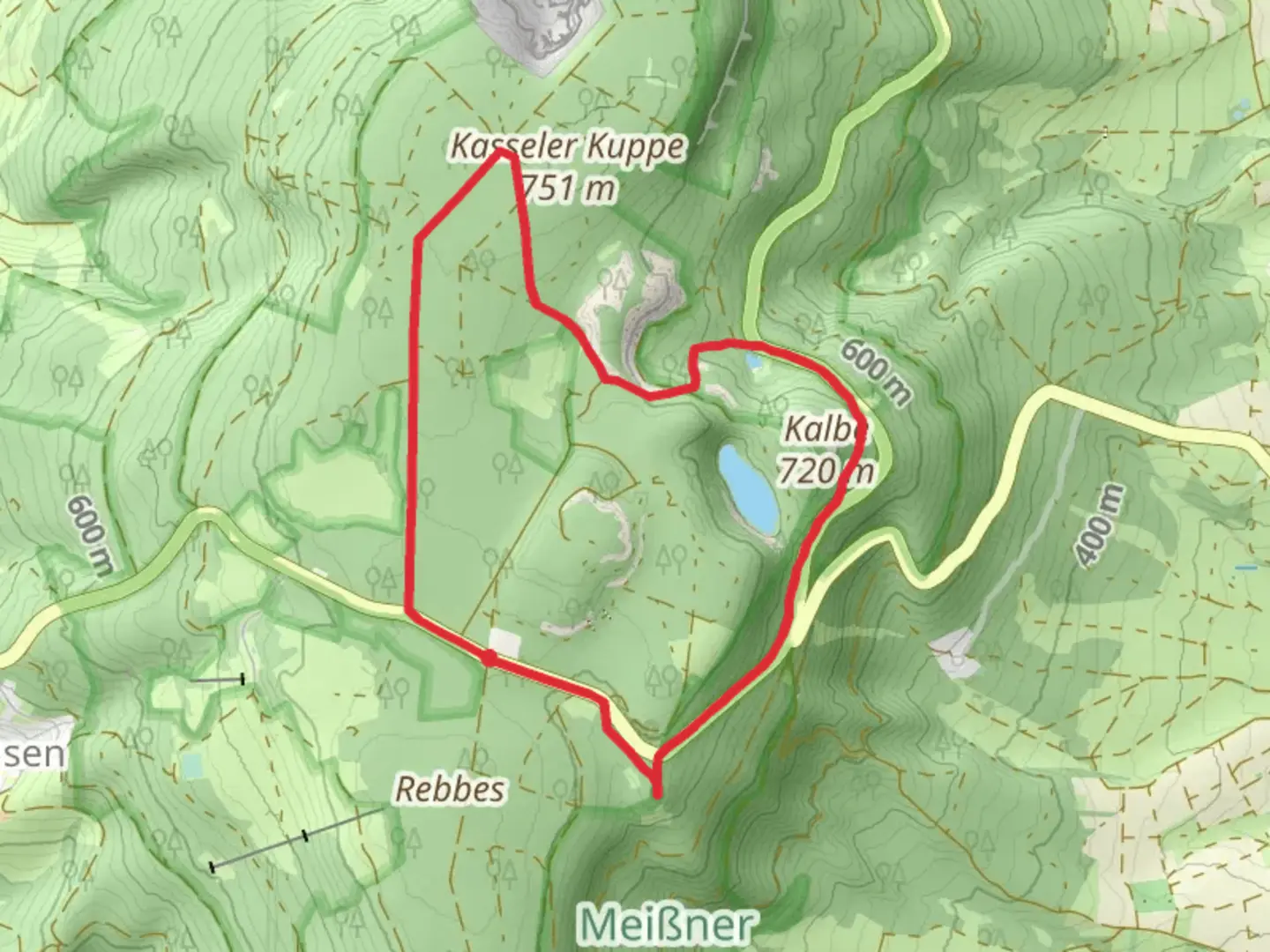 An image depicting the trail Rundweg Meissner and its surrounding area.