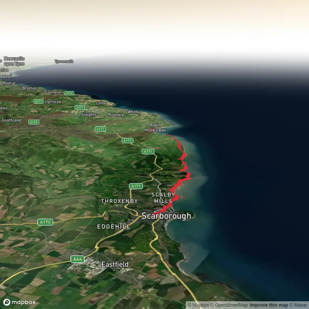 An image depicting the trail Scarborough to Robin Hoods Bay and its surrounding area.