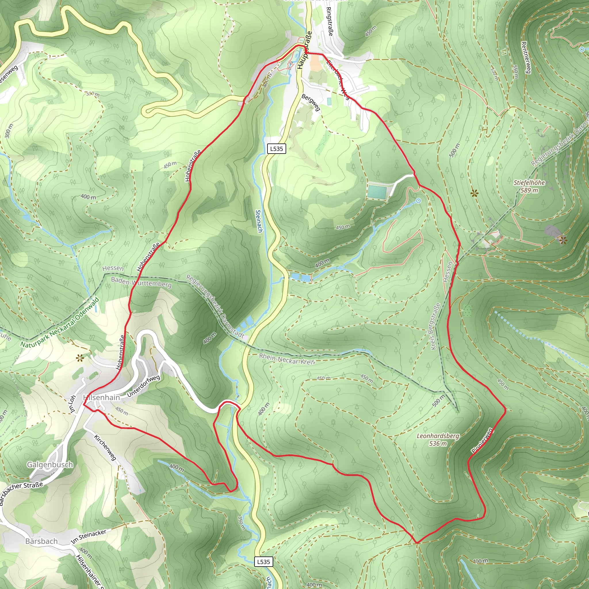 Pionierweg and Camino Incluso mobile static map