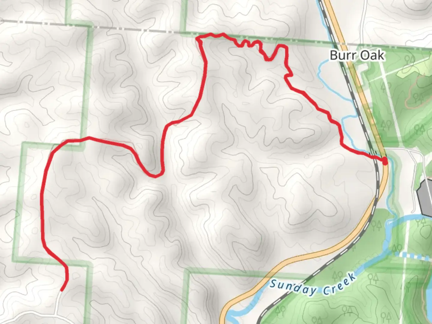 An image depicting the trail Sunday Creek via Buckeye Trail and its surrounding area.