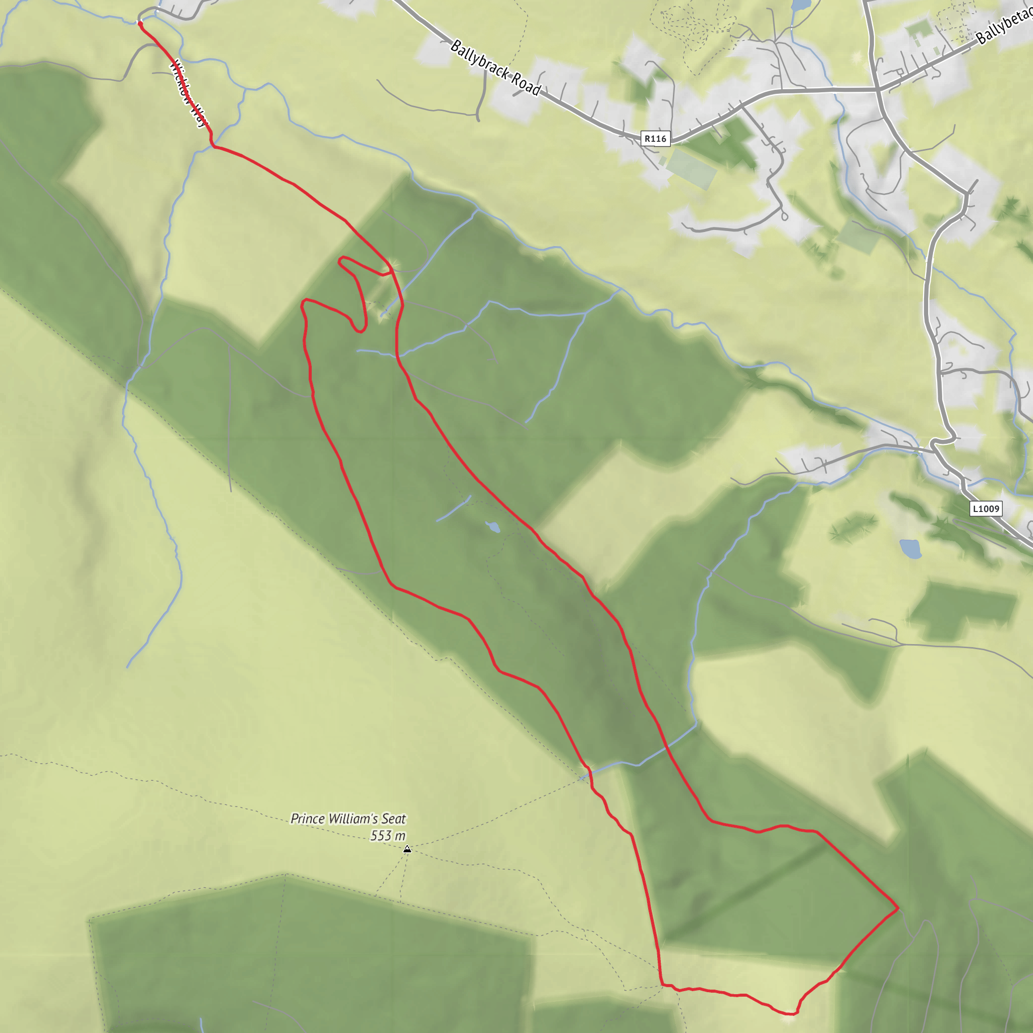 Glencullen Mountain and Ravens Rock Loop mobile static map