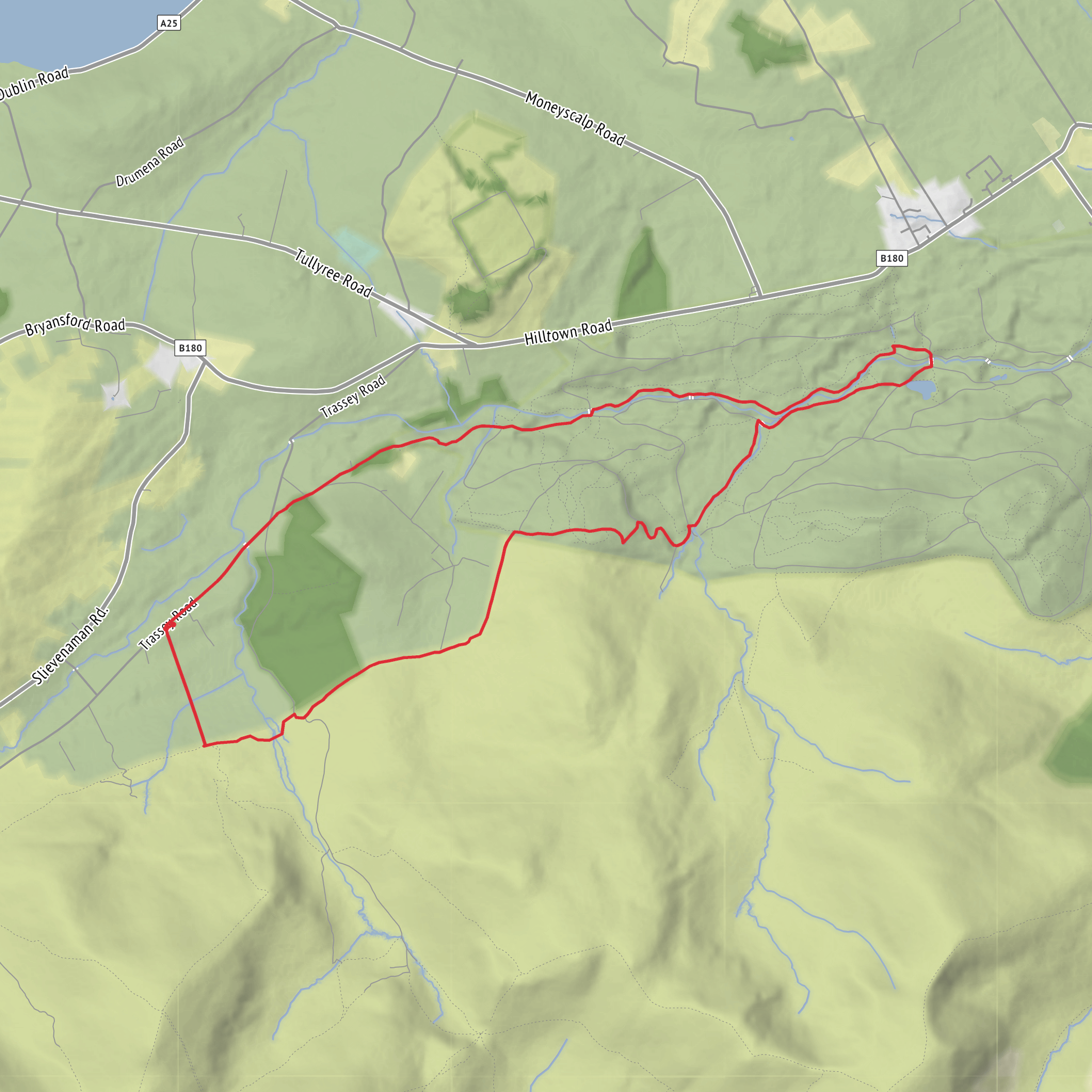 Tollymore Forest Park and Stepping Tones Loop mobile static map