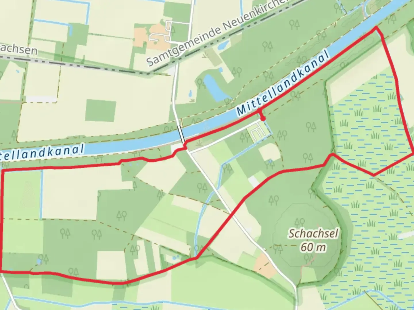 An image depicting the trail Wietheger Grundmann Loop and its surrounding area.