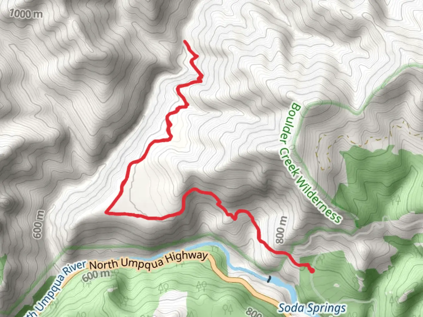 An image depicting the trail Boulder Creek and its surrounding area.