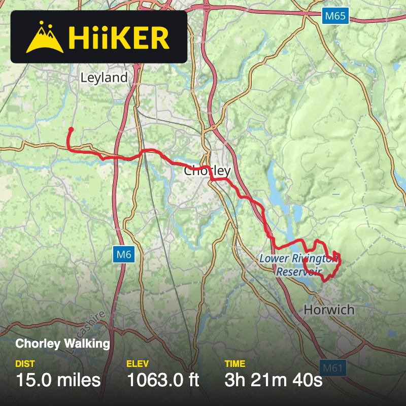 A map preview of the recording Chorley Walking.