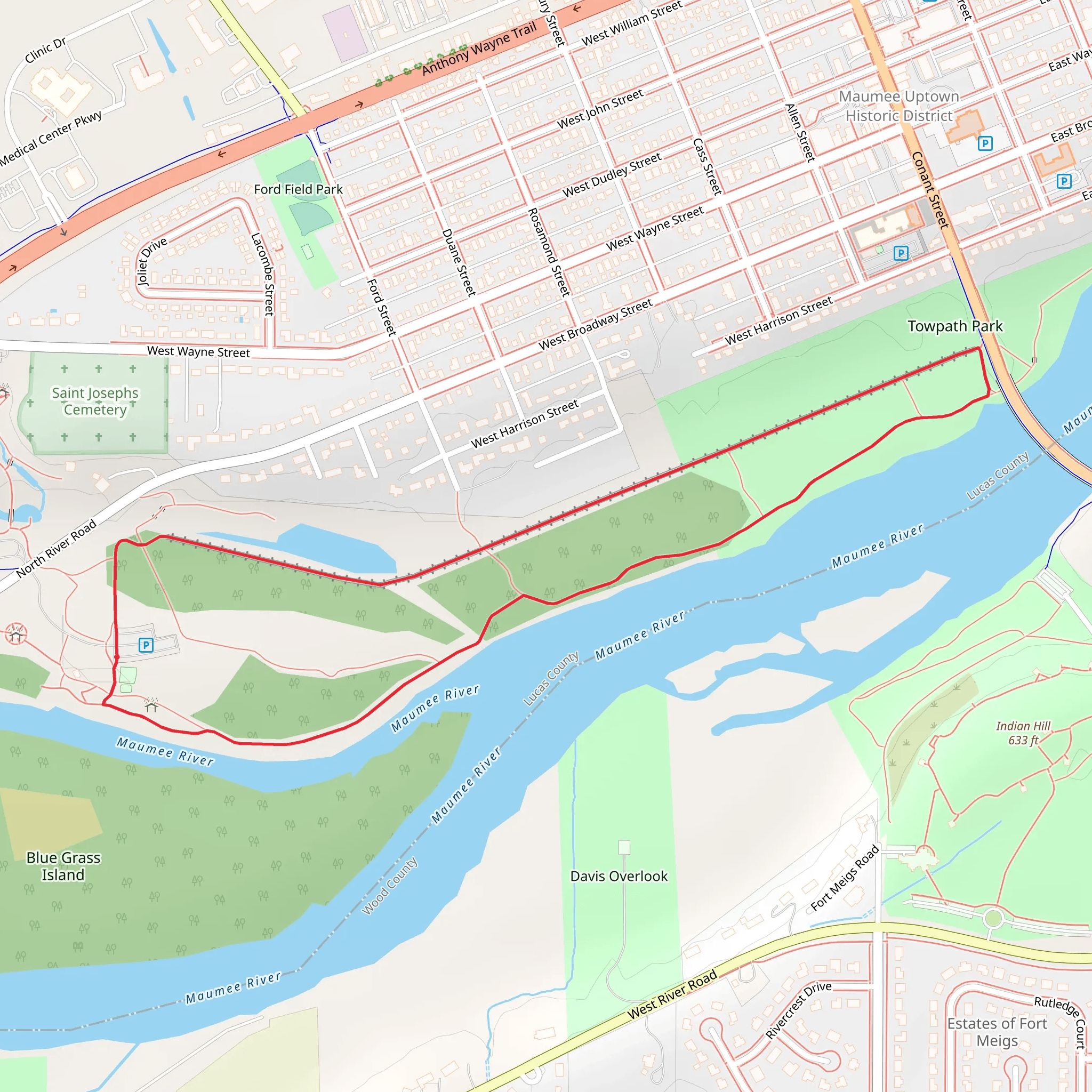 Towpath Park - Maumee River Loop mobile static map