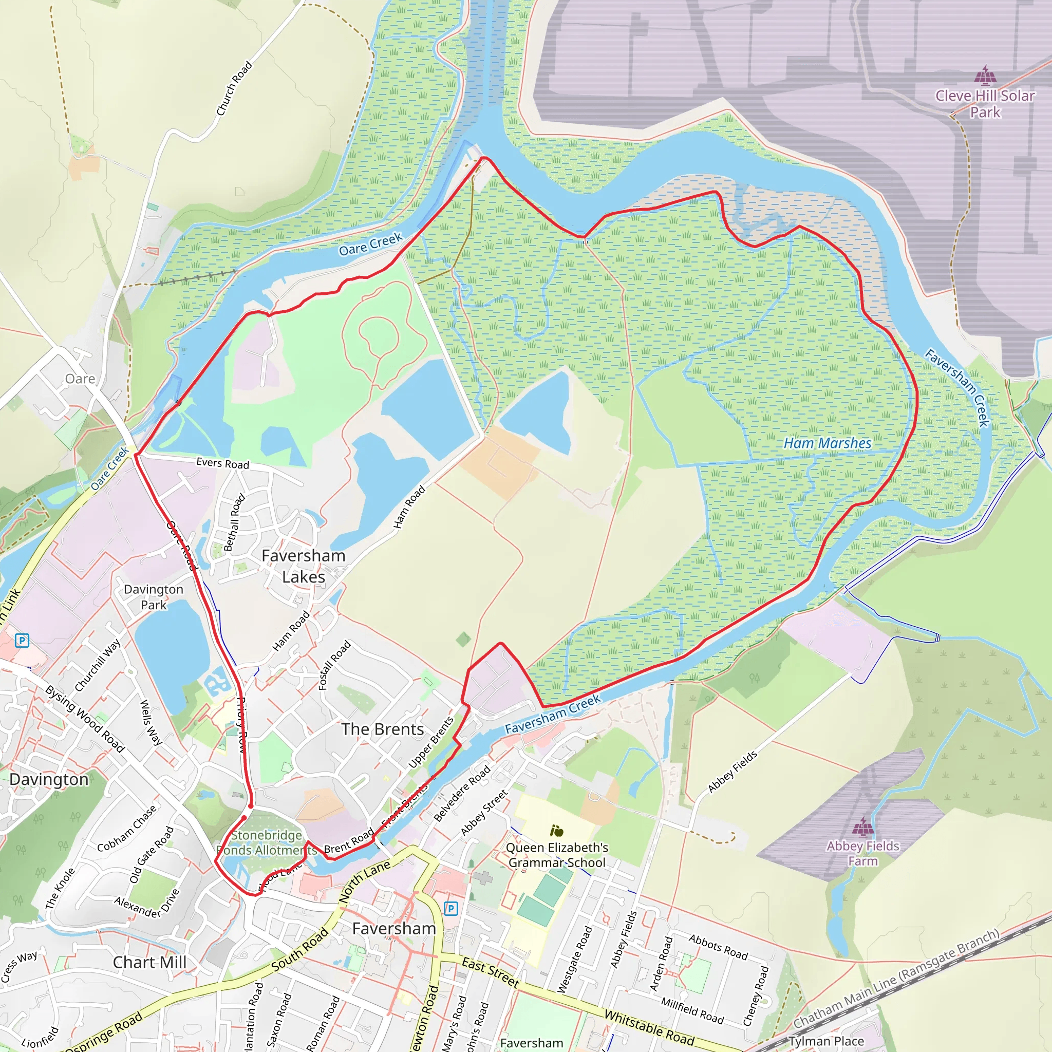 Faversham Loop mobile static map
