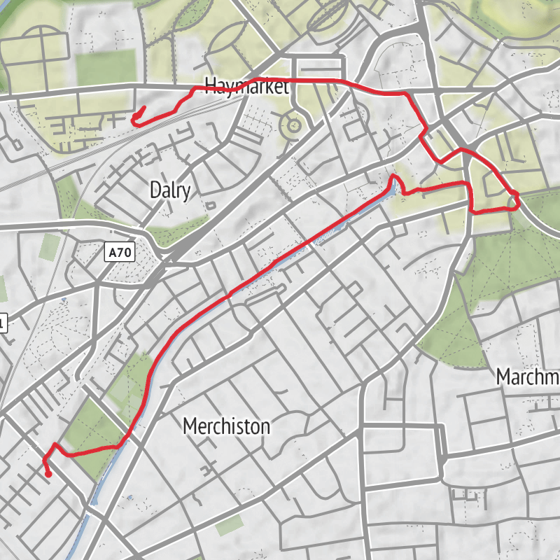 A map preview of the recording City of Edinburgh Cycling.
