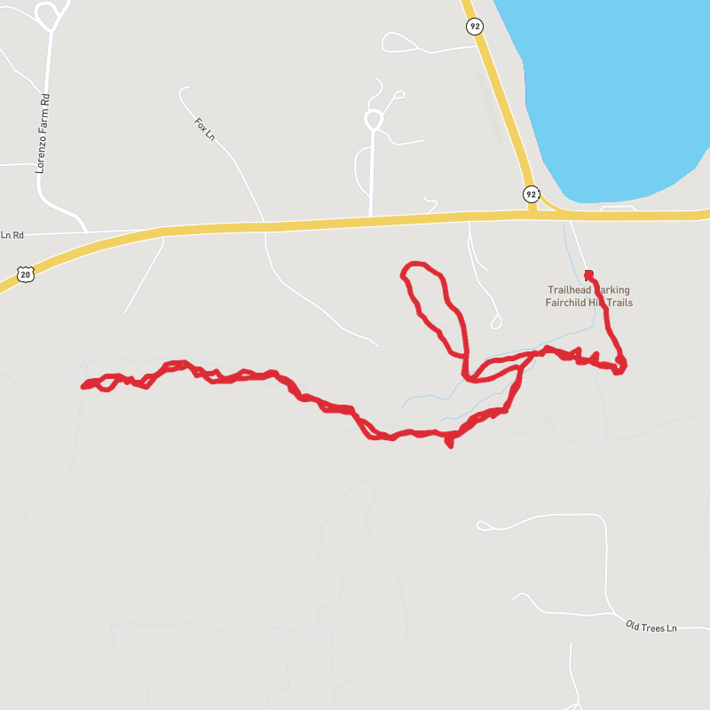 A map preview of the recording Hike on Cazenovia Preservation Trail.