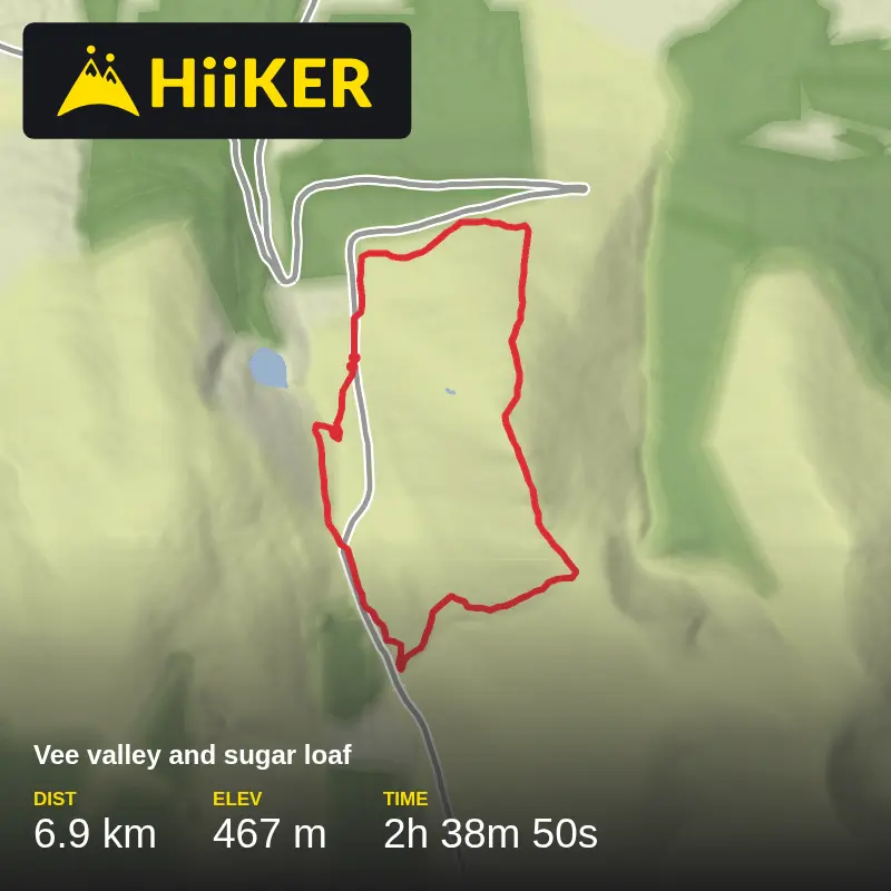 A map preview of the recording Vee valley and sugar loaf .