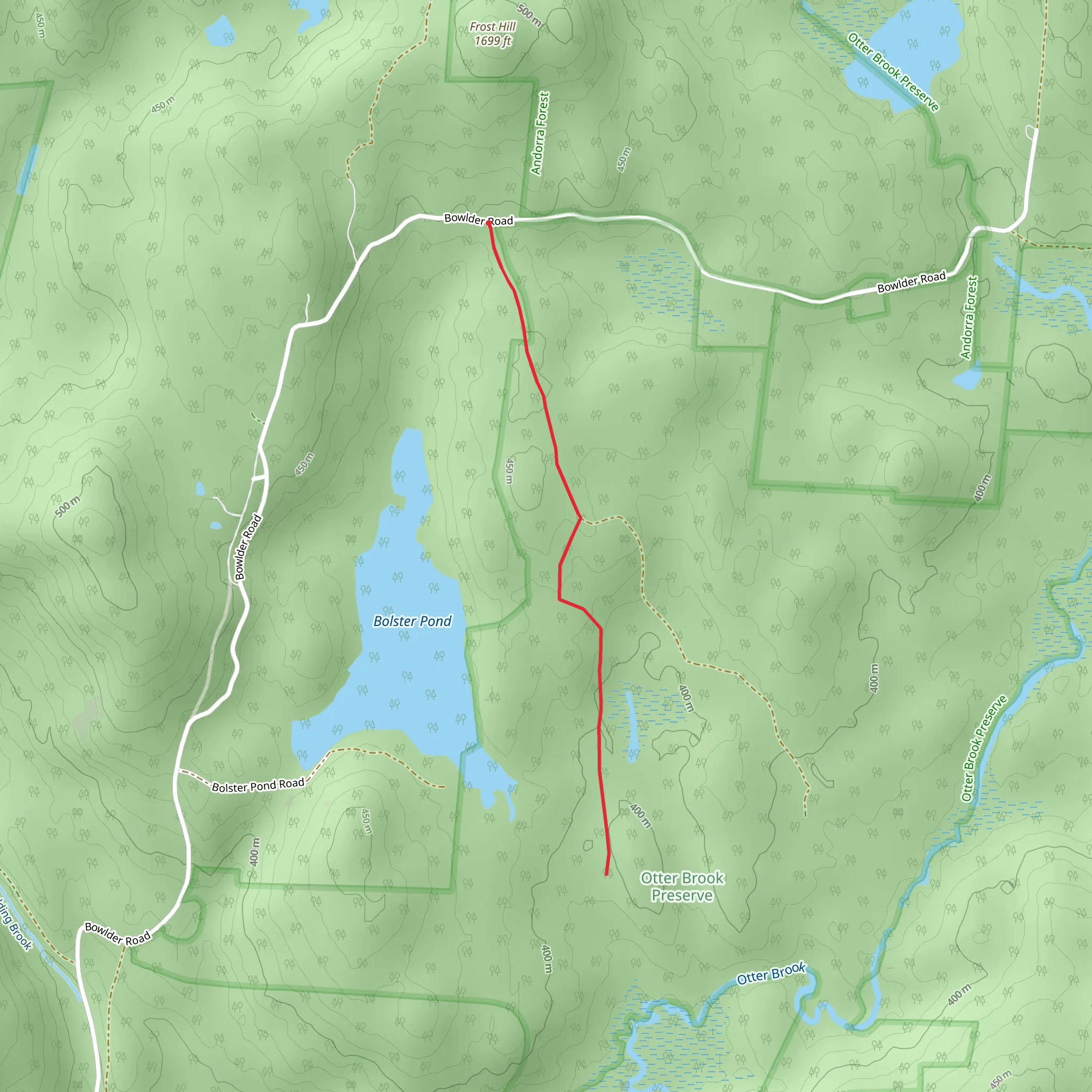 Bowlder Road Trail mobile static map
