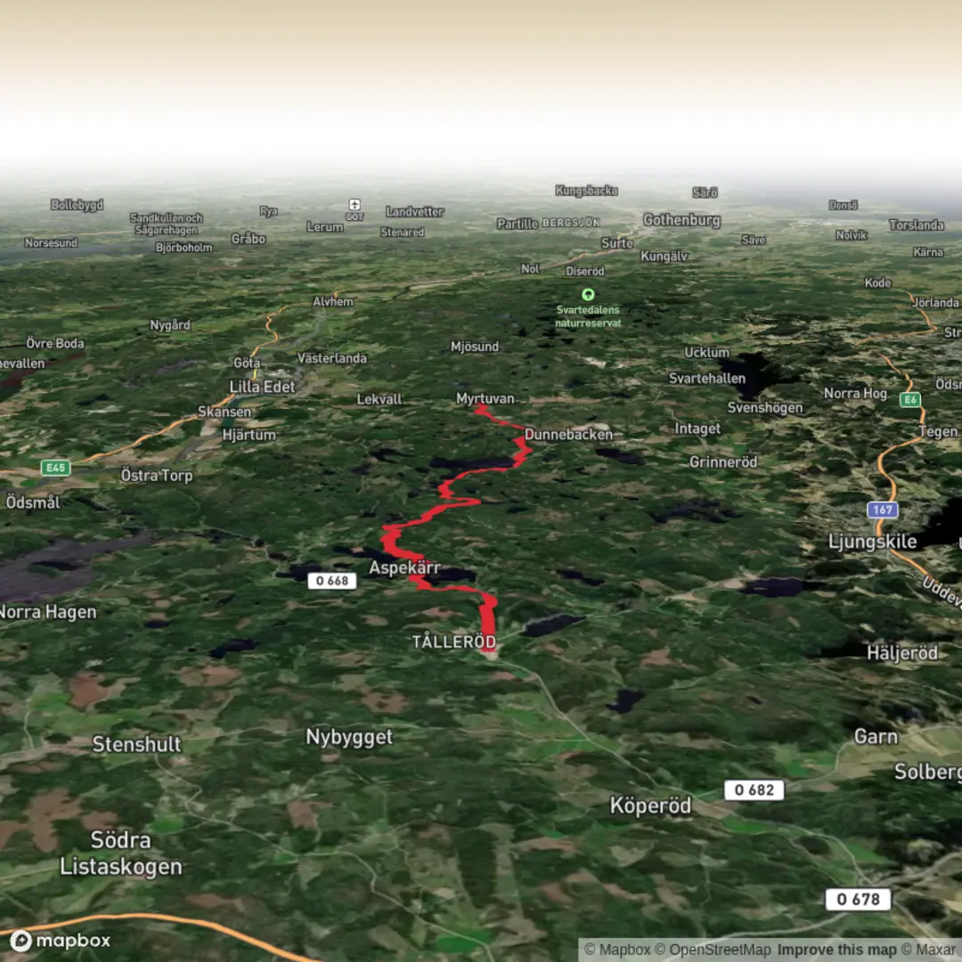An image depicting the trail Bohusleden Trail stage 17 and its surrounding area.