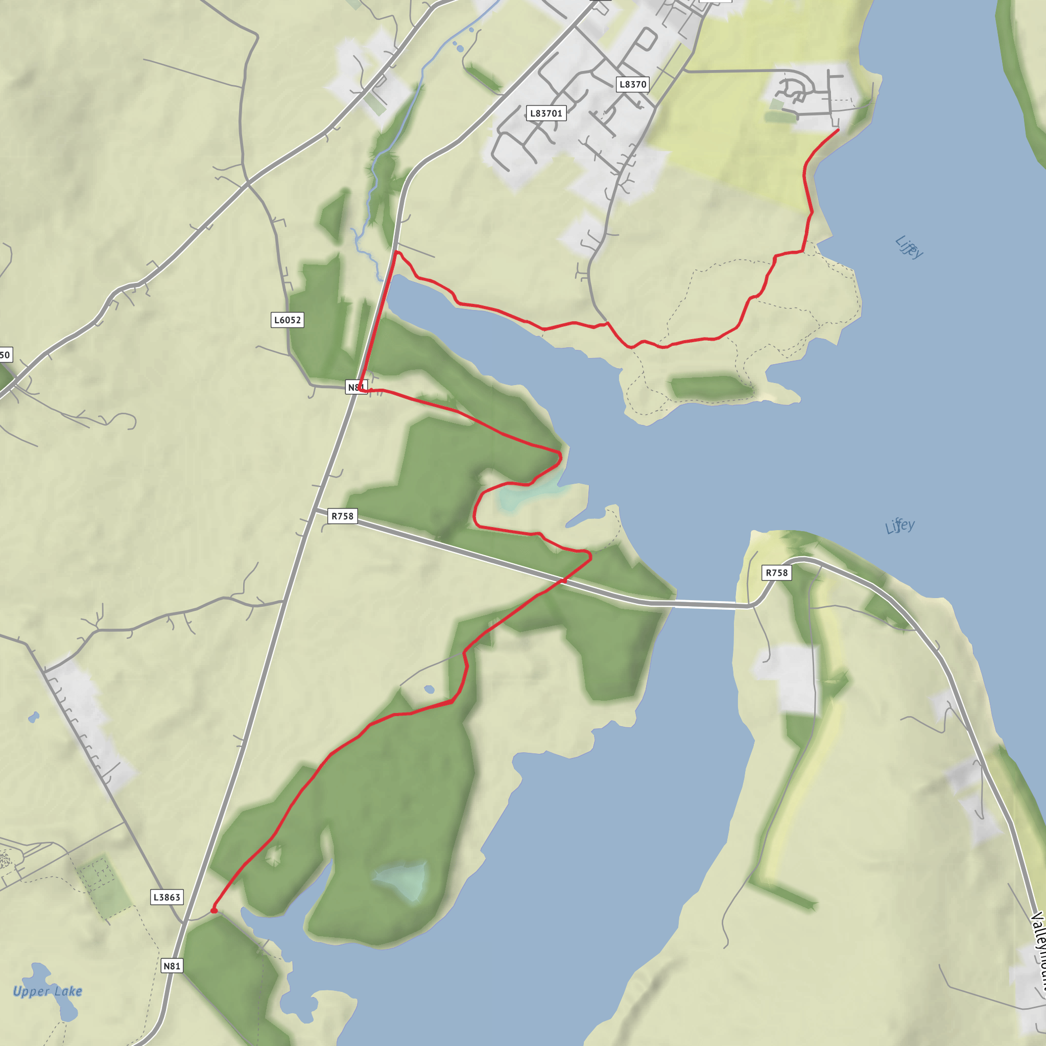 Blessington greenway to Avon and back mobile static map