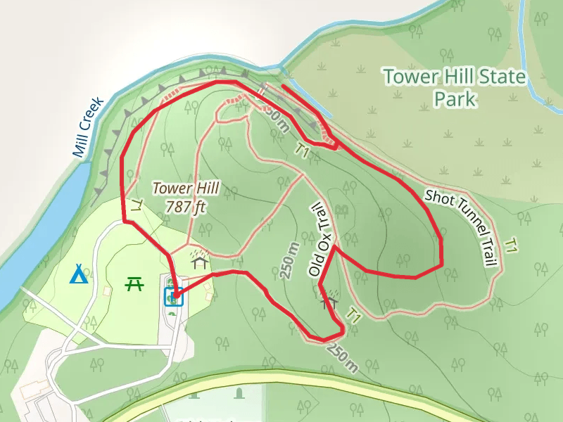 Shot Tower and Shot Tunnel via Old Ox Loop Trail
