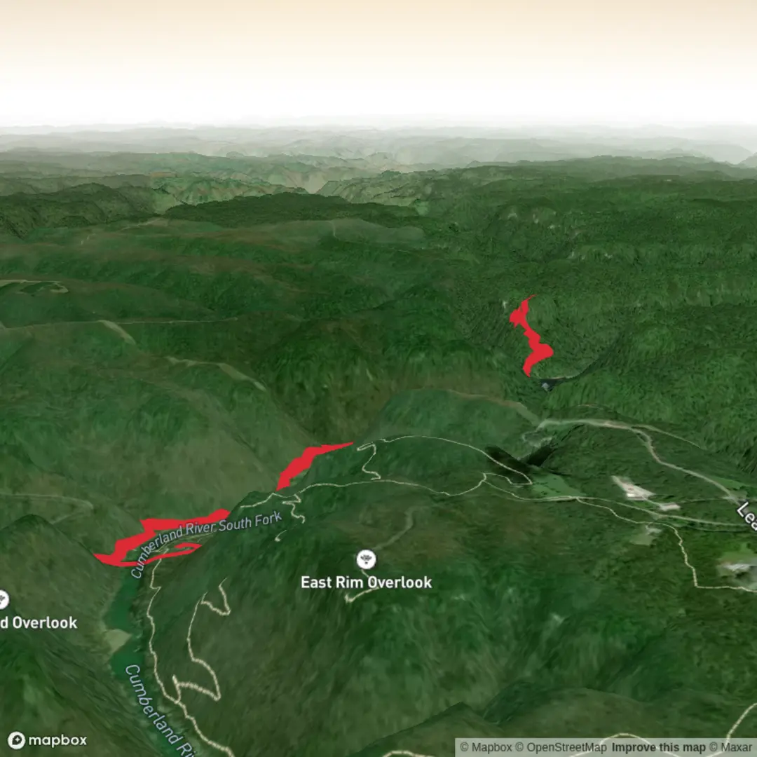 An image depicting the trail Angel Falls Overlook via John Muir Trail and its surrounding area.