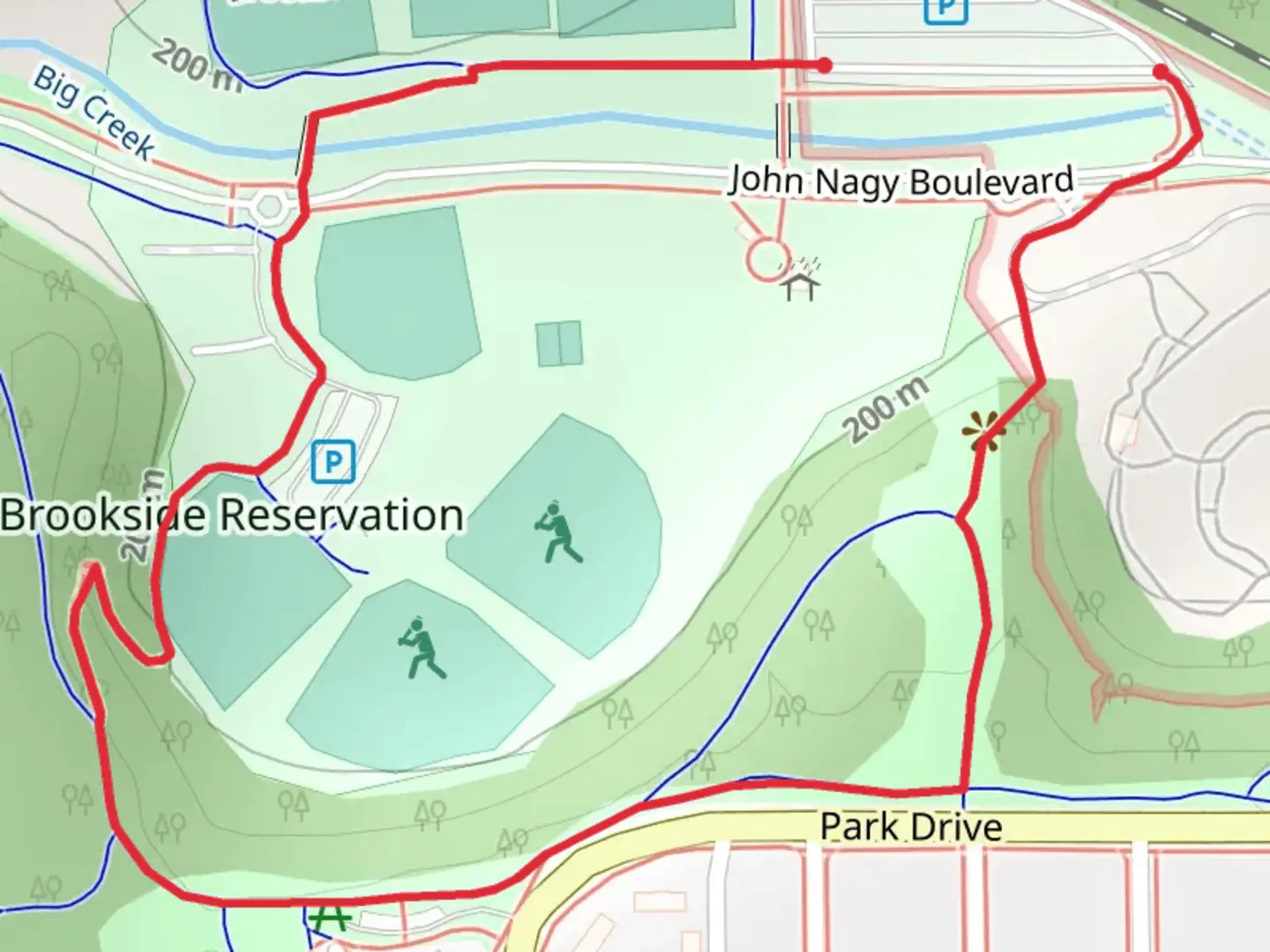 An image depicting the trail Big Creek and Park Road Loop and its surrounding area.
