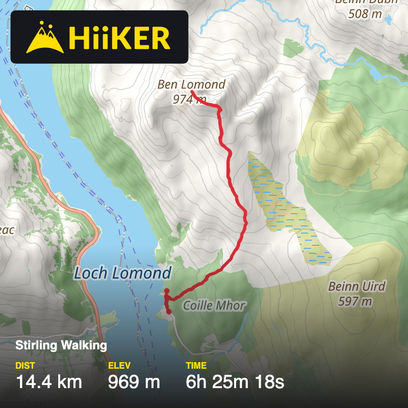 A map preview of the recording Stirling Walking.