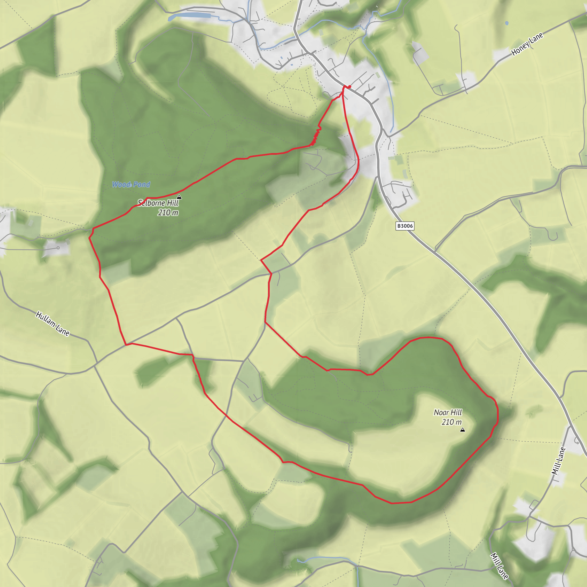 Selborne Hill, Noar Hill and High Wood Hanger Loop mobile static map