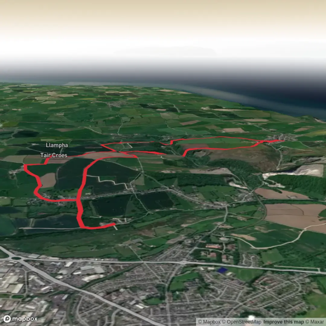 An image depicting the trail Valeway 6 (St Brides Major) and its surrounding area.