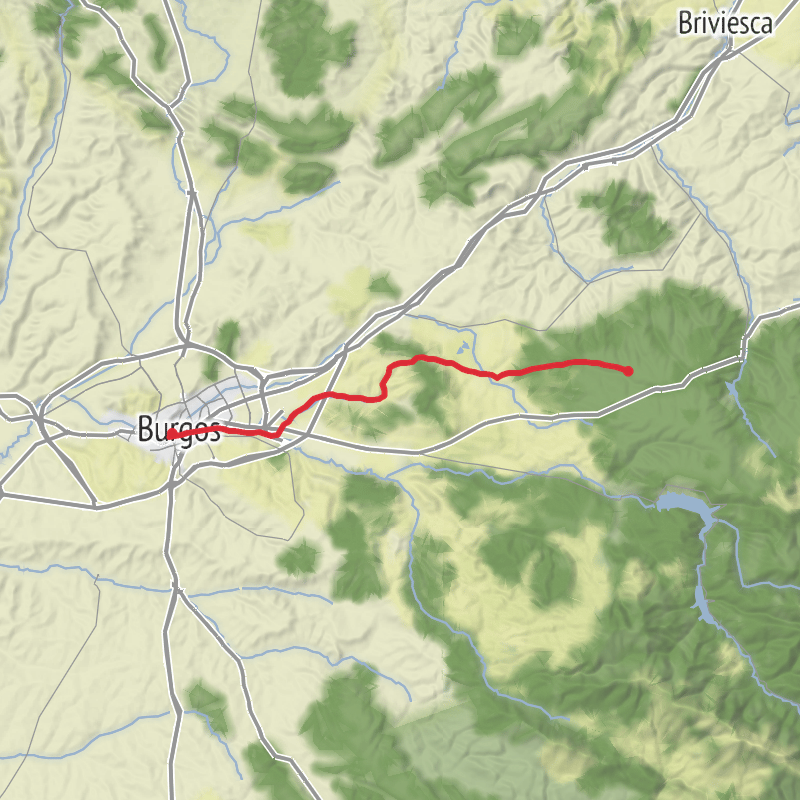 A map preview of the recording Arraya de Oca Mountain Biking.