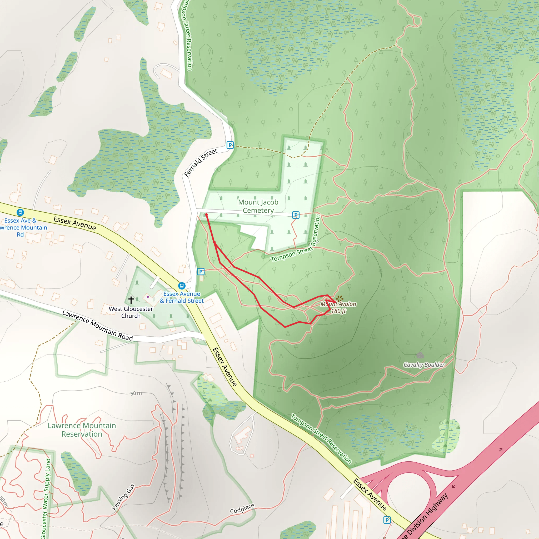 Mount Avalon Loop mobile static map