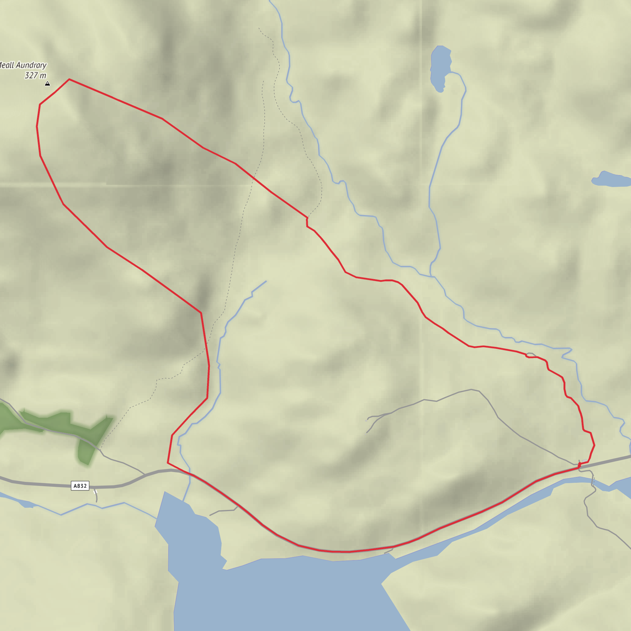 Meall Aundrary Loop mobile static map
