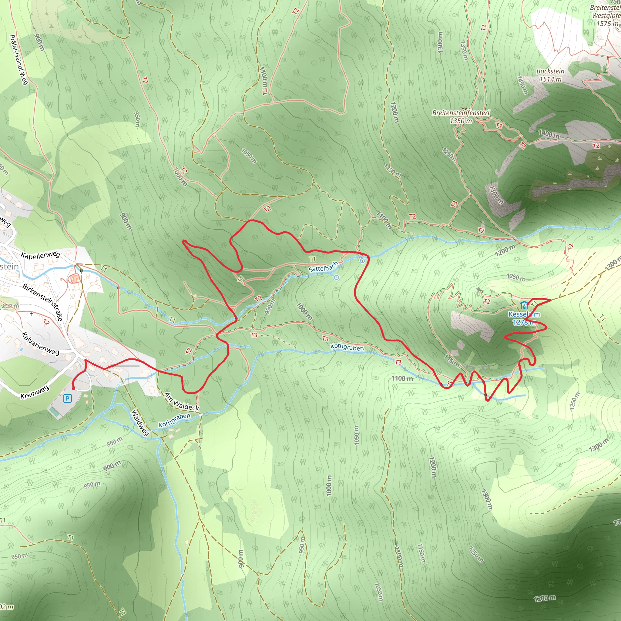 Kesselalm via Wanderweg mobile static map