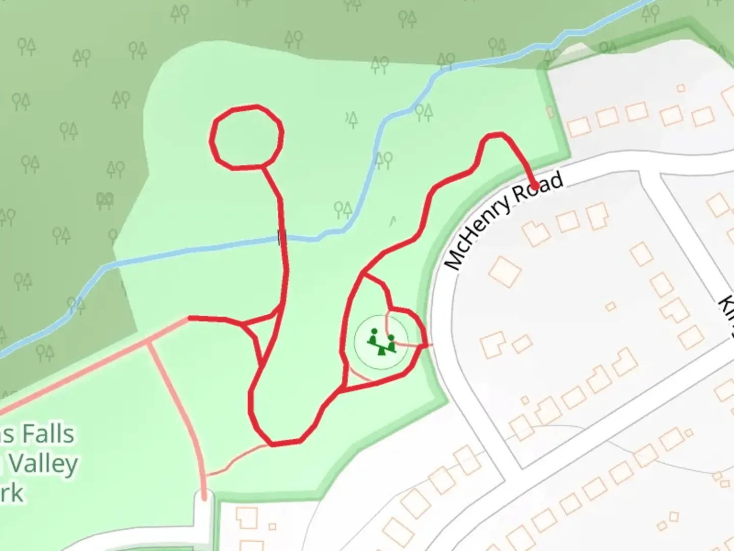 An image depicting the trail McHenry Road and its surrounding area.