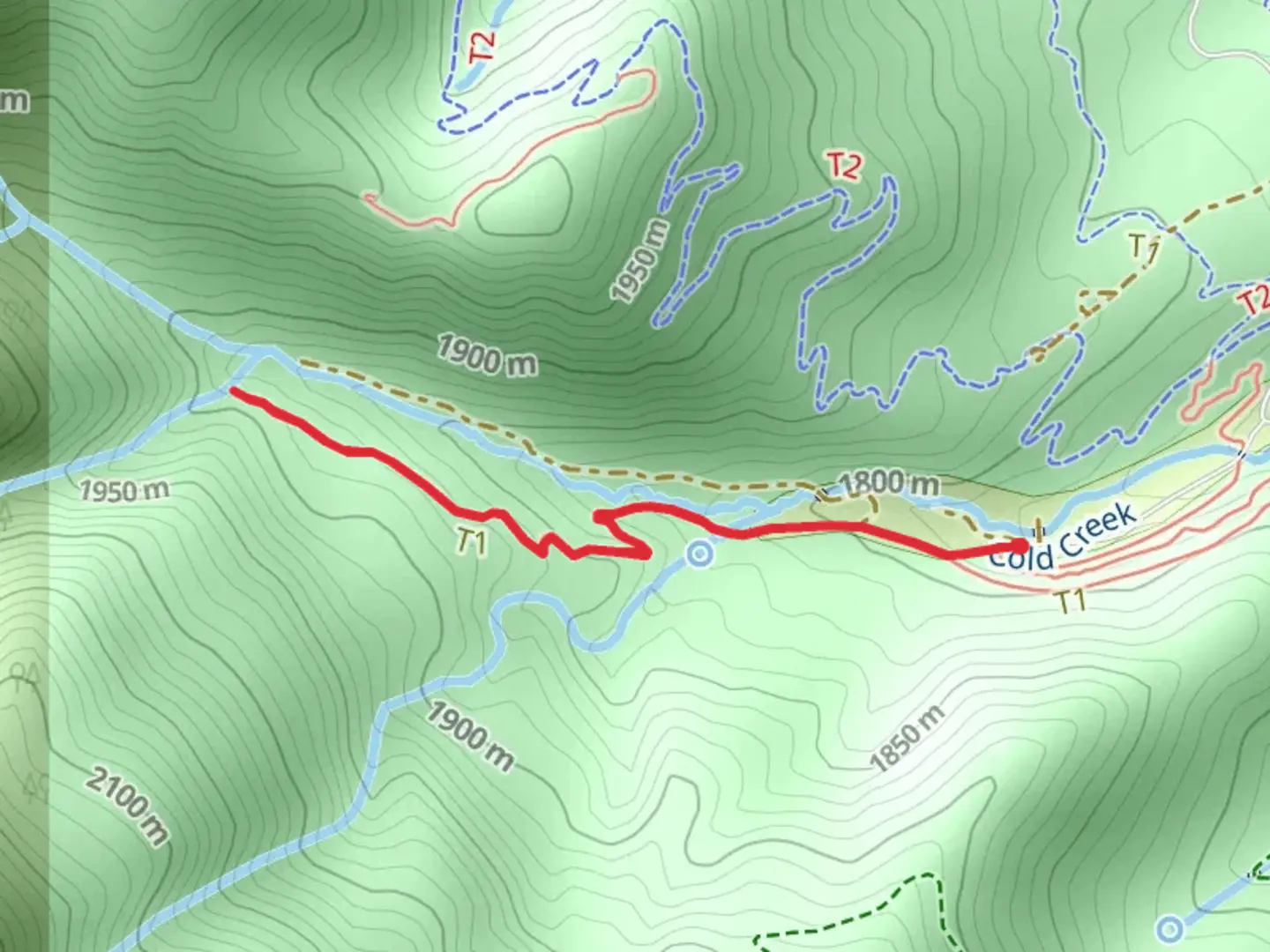 An image depicting the trail Waterfall Trail and its surrounding area.