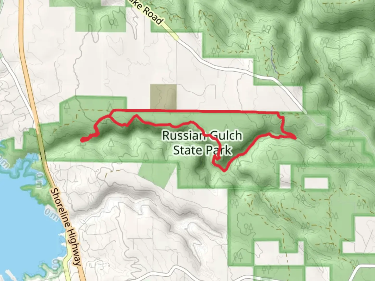 An image depicting the trail North Trail and Falls Loop Trail and its surrounding area.