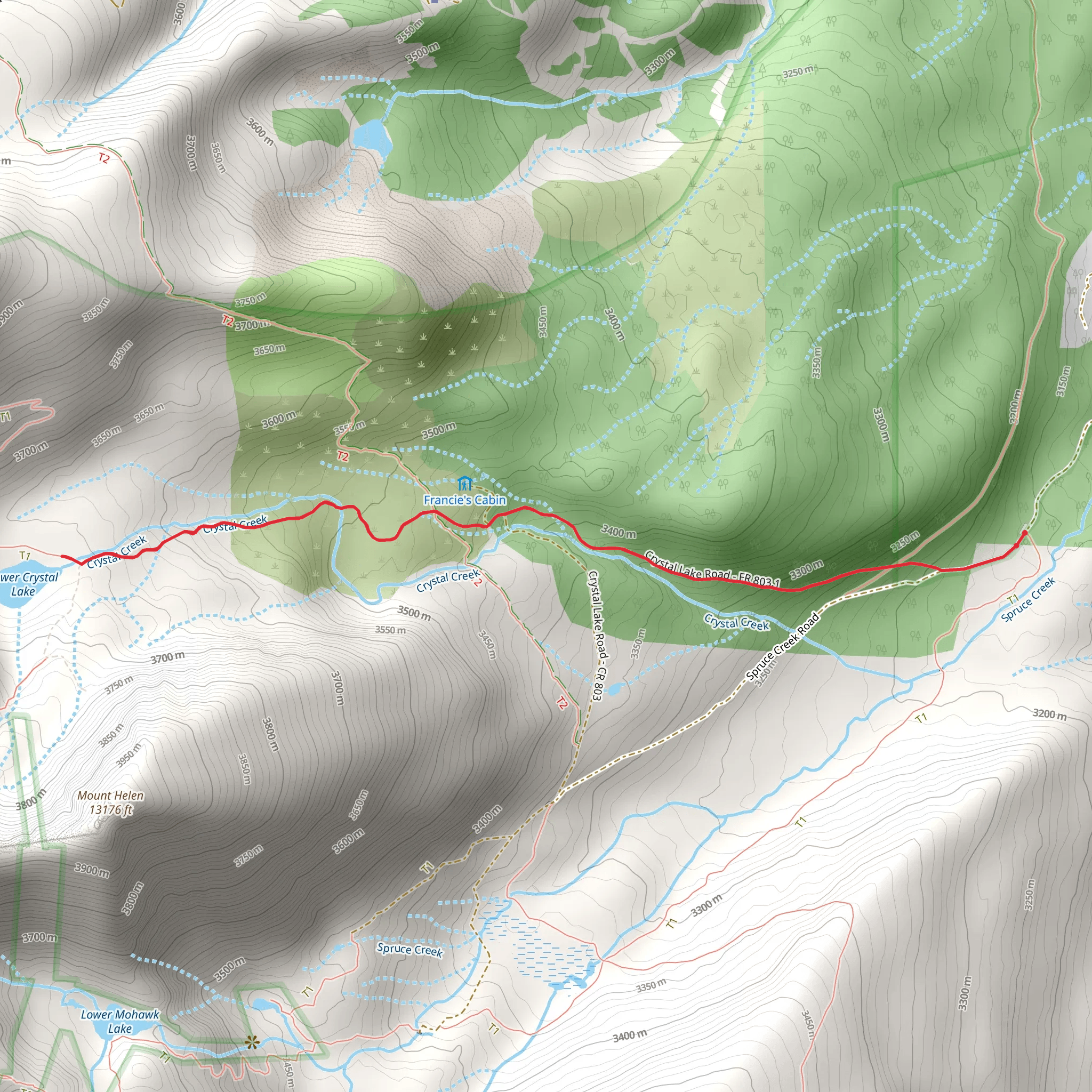 Crystal Creek Road mobile static map
