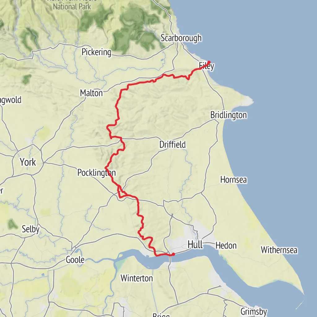 Yorkshire Wolds Way mobile static map