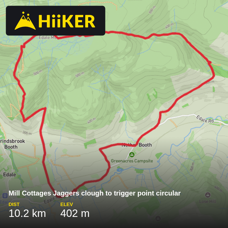 Mill Cottages Jaggers clough to trigger point circular | High Peak | E