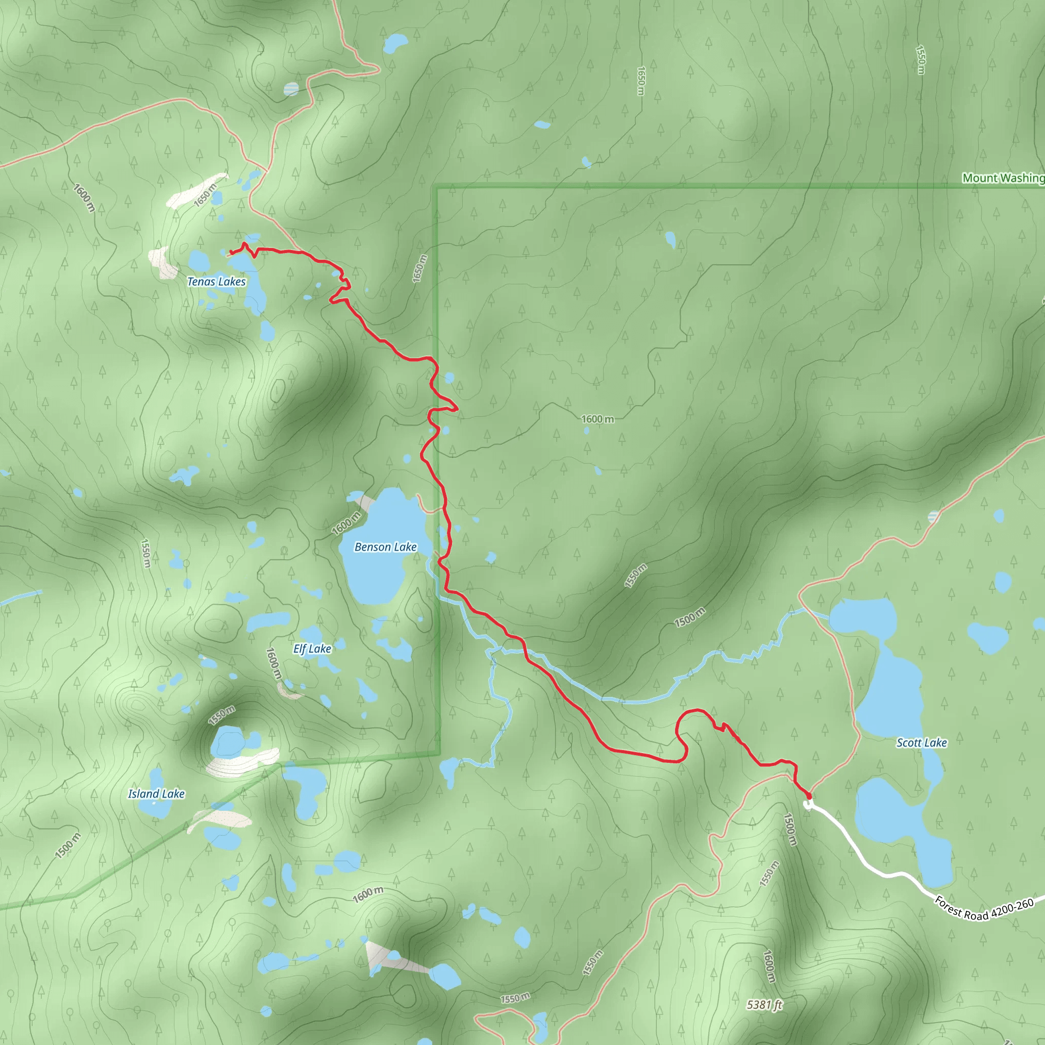 Tenas and Benson Lake mobile static map
